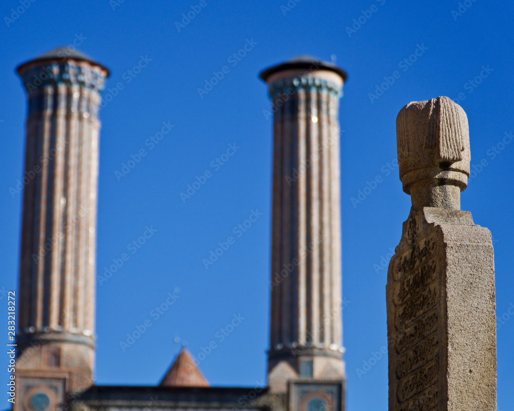 Erzurum Double Minamerli Madrasah and historical monuments and 3 vaults Erzurum Double Minamerli Madrasah and historical monuments and 3 vaults
