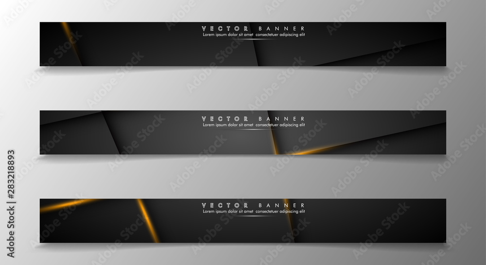 Fototapeta premium Set a banner background for your design. gold color and shadow of the light line. vector graphic design illustration