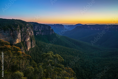 blue hour at govetts leap lookout, blue mountains, australia 26