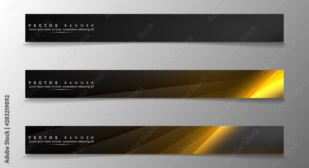 Set a banner background for your design. gold color and shadow of the light line. vector graphic design illustration
