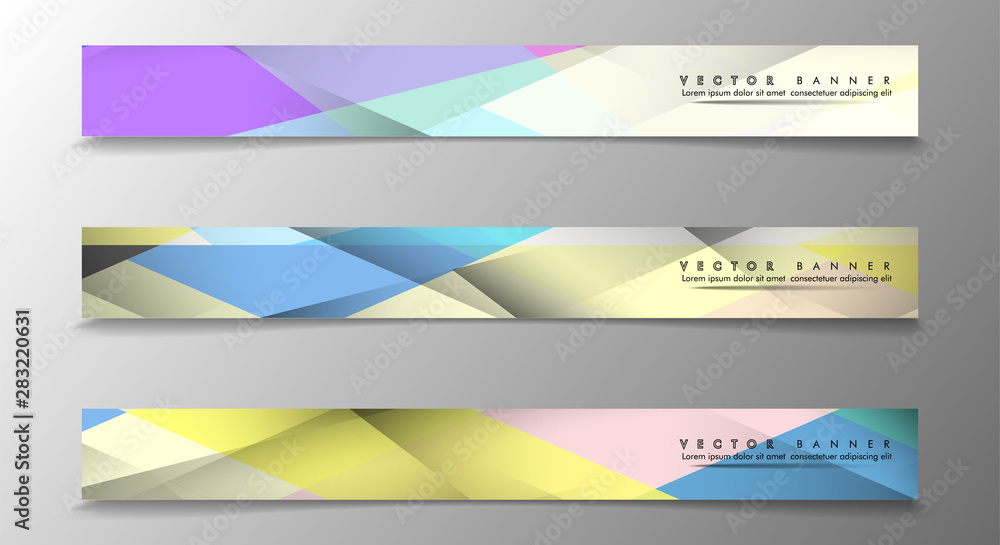 Set of Banners with Multicolor Backgrounds. Geometric Abstract Modern Vector Illustration Set of Banners with Multicolor Backgrounds. Geometric Abstract Modern Vector Illustration