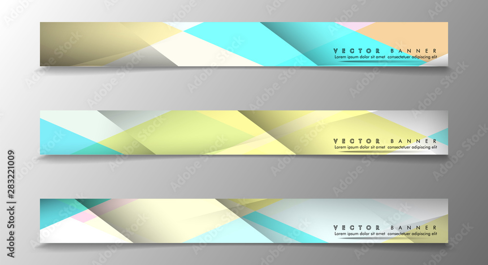 Set of Banners with Multicolor Backgrounds. Geometric Abstract Modern Vector Illustration