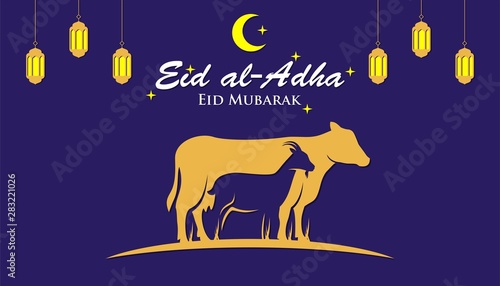 Muslim holiday Eid al-Adha vector. Graphic design for decoration kurban bayrami
