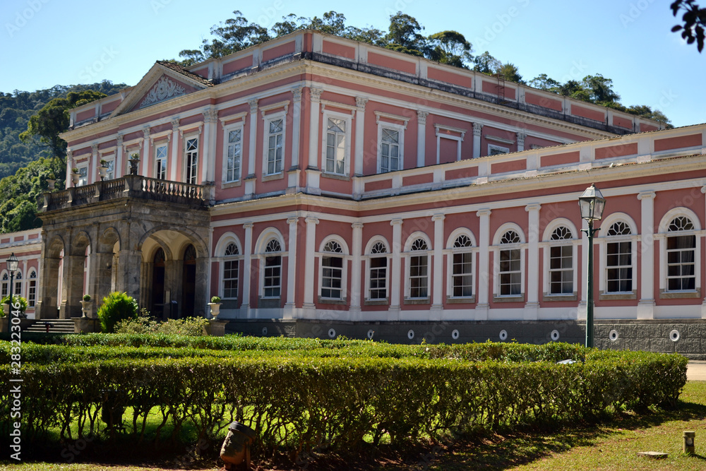 PETROPOLIS, RIO DE JANEIRO, BRAZIL. AUG 08 2019: Imperial museum of Petropolis. Summer residence of brazilian emperor.