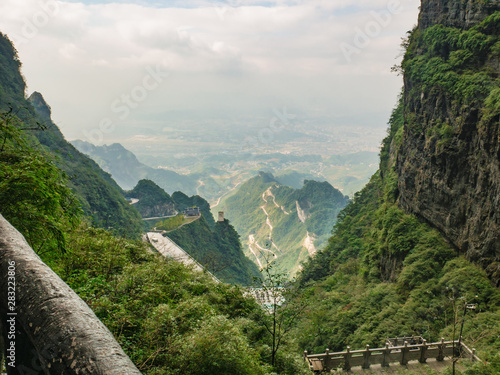 Canvas Print Beautiful landscape view on heaven gate cave on tianmen mountain national park at zhangjiajie city china