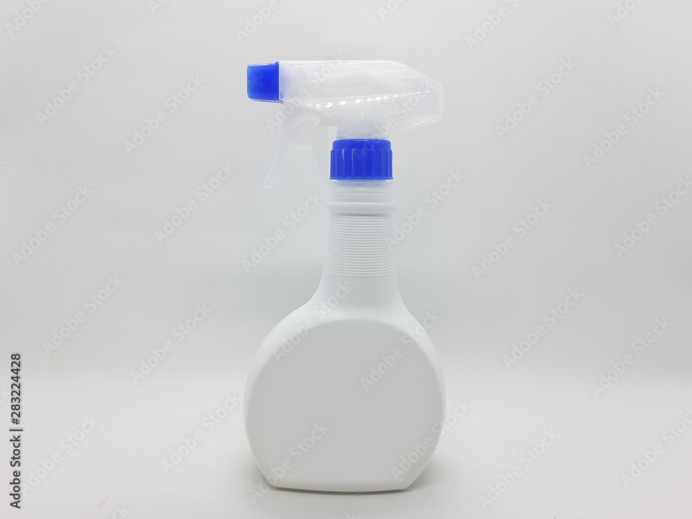 Blank Hand Push Spray Foam Bottle Packaging in White Isolated background Blank Hand Push Spray Foam Bottle Packaging in White Isolated background