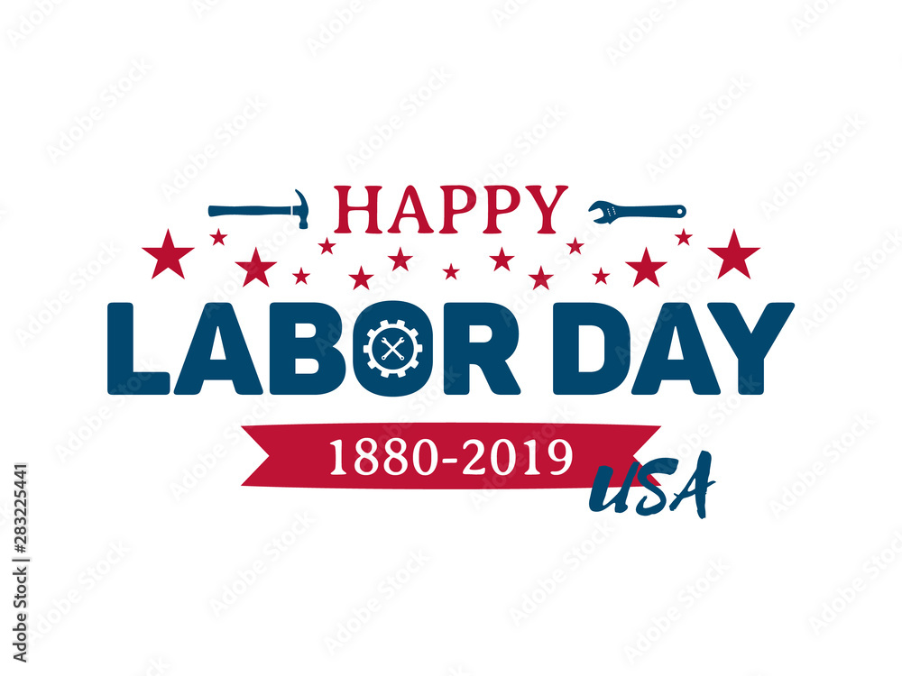 Happy Labor day greeting banner. National USA holiday. Vector illustration.