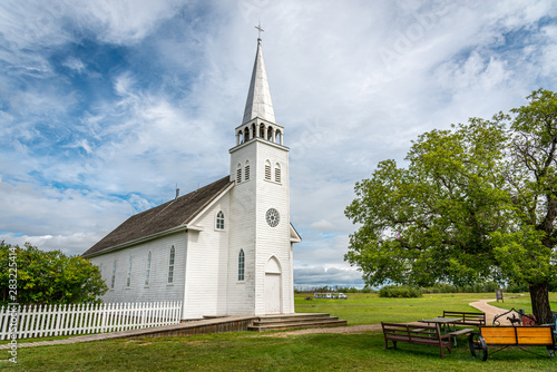 Saint Antoine de Padoue Church located next to the Rectory in Batoche, saskatchewan photo