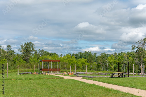 Grounds of the Batoche National Historic Site of Canada. Batoche was the scene of the last battle of the Riel Rebellion.