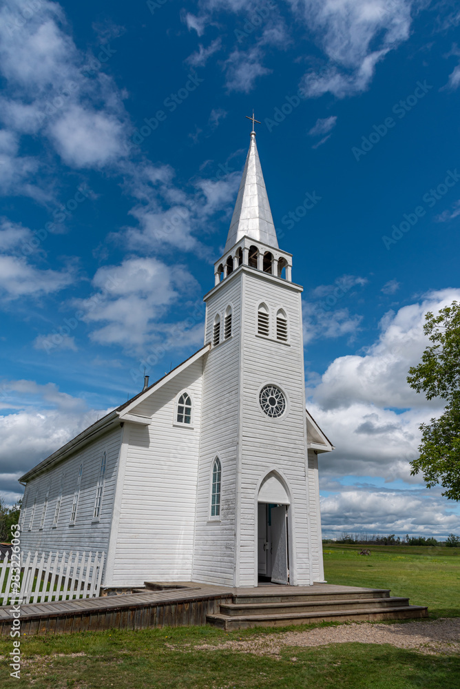 The Saint Antoine de Padoue Roman Catholic church at Batoche, Saskatchewan.