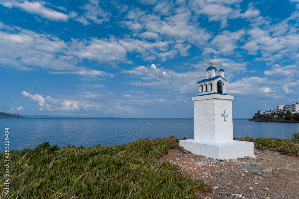 Small handmade church on the coast