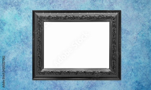 Wallpaper Mural Colorful Antique Vintage Classic Baroque Stylish Empty Photo Painting Frame in Grunge and Retro Background for Home Interior and Garden Furniture made from Wood and Metal Torontodigital.ca