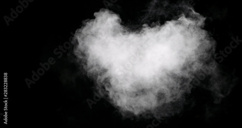 White vapor cloud isolated on black background