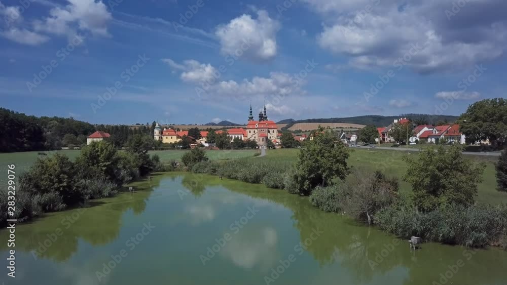 Flight over of Velehrad Monastery in Moravia, Czech Republic. Flight over of Velehrad Monastery in Moravia, Czech Republic.