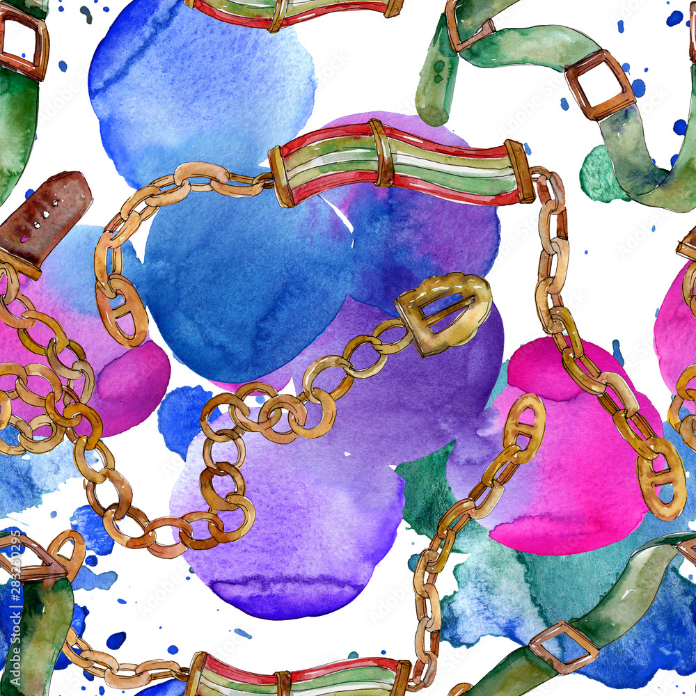 Φωτογραφία Chain and leather belt sketch fashion glamour illustration in a watercolor style
