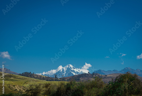 Snowy mountain in the Andes mountain range