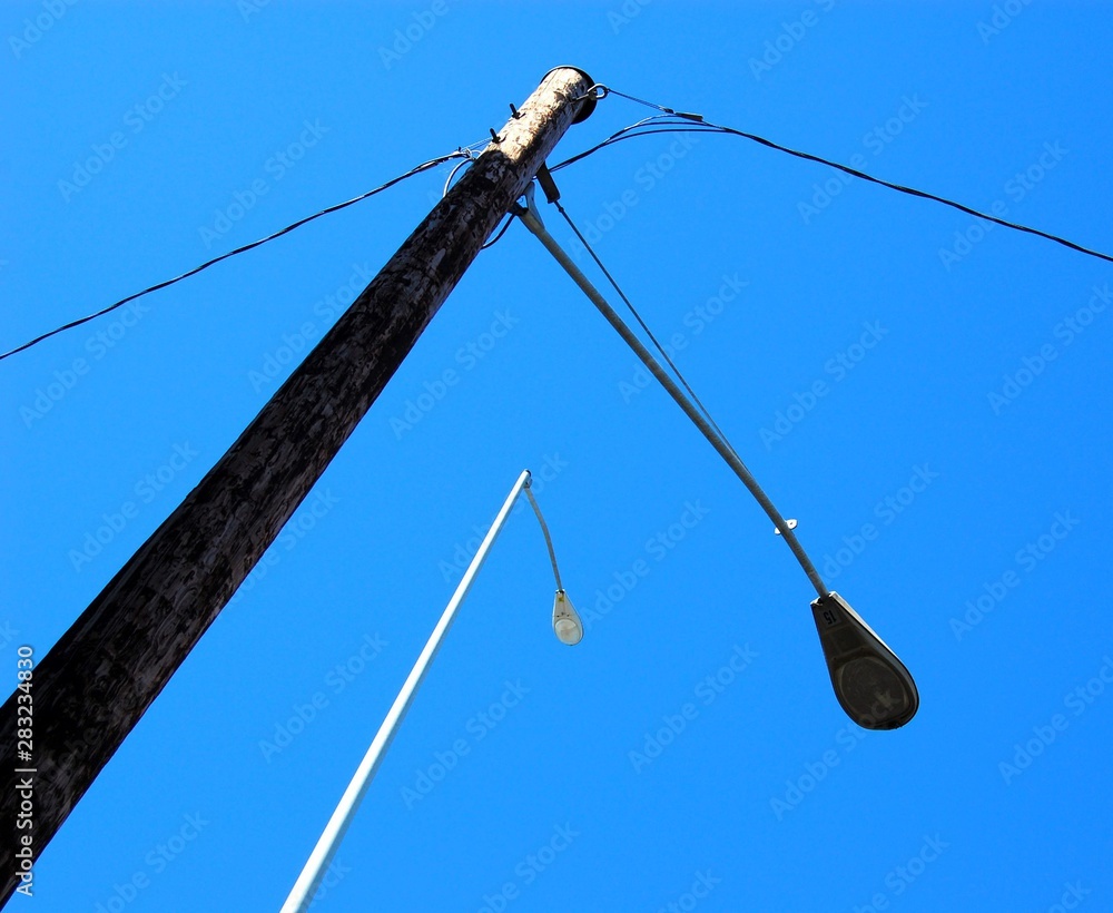 Obraz premium poles on blue sky background