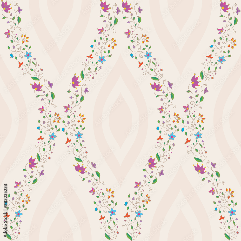 seamless wavy floral pattern seamless wavy floral pattern