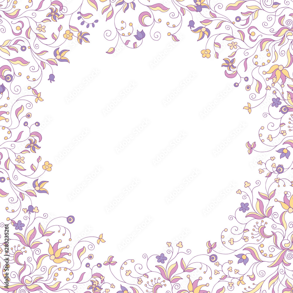 floral frame soft colors