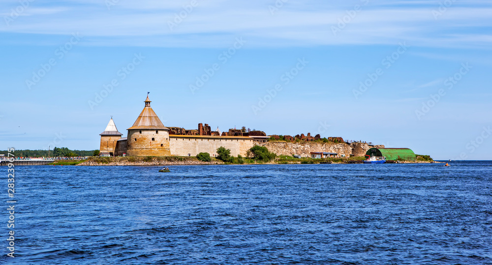 Fortress Oreshek. View from the water. Shlisselburg. Russia