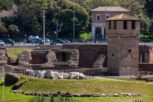 Temple of Apollo Palatinus on Palatine Hill of ancient Rome and Circus Maximus photo