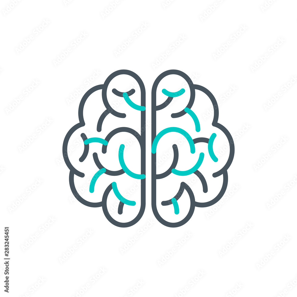 brainstorm idea outline flat icon. Single high quality outline logo symbol for web design or mobile app. Thin line brain think logo. Black and blue idea icon pictogram isolated on white background brainstorm idea outline flat icon. Single high quality outline logo symbol for web design or mobile app. Thin line brain think logo. Black and blue idea icon pictogram isolated on white background
