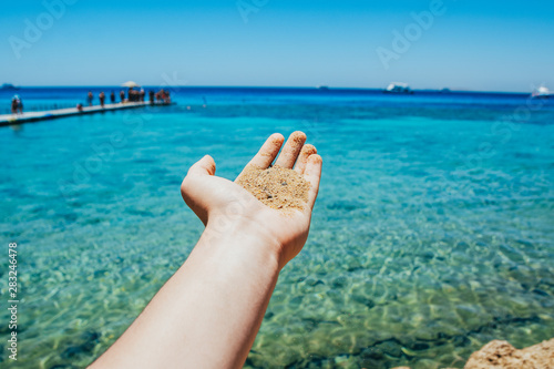 hand with sand