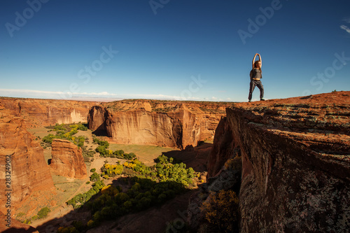 A hiker in the Canyon de Chelly National Monument