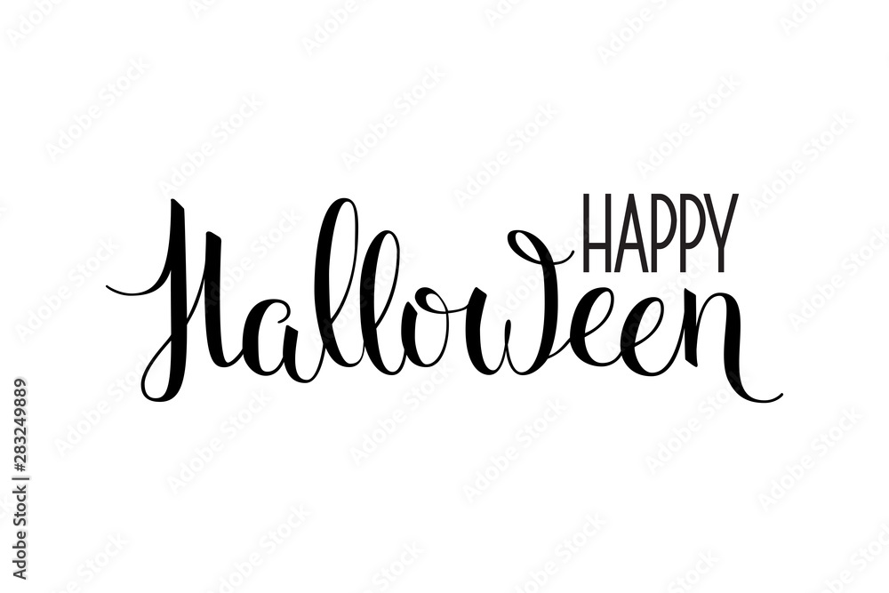 Vector_hand lettering Happy Halloween