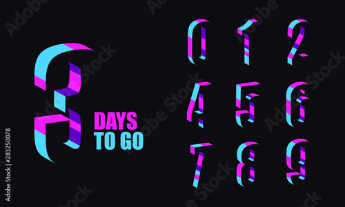 Number 1, 2, 3, 4, 5, 6, 7, 8, 9, 10 of days left to go Collection badges sale landing page banner