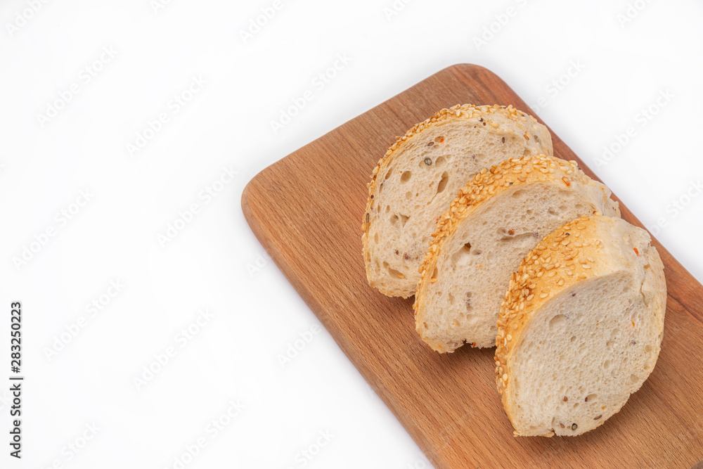 freshly baked bread on a white background freshly baked bread on a white background
