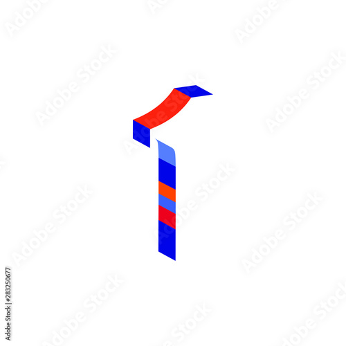 1, 1st logo numbers modern colorful design. Vector