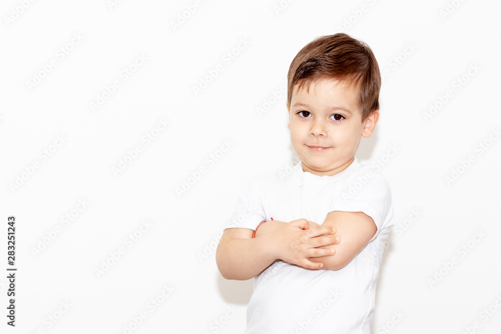emotional boy on a light background emotional boy on a light background