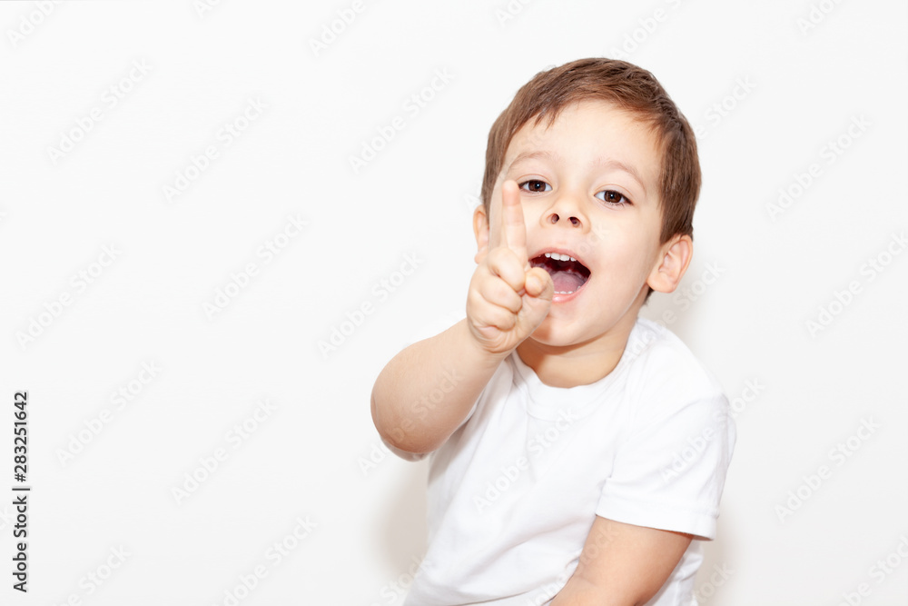 emotional boy on a light background emotional boy on a light background