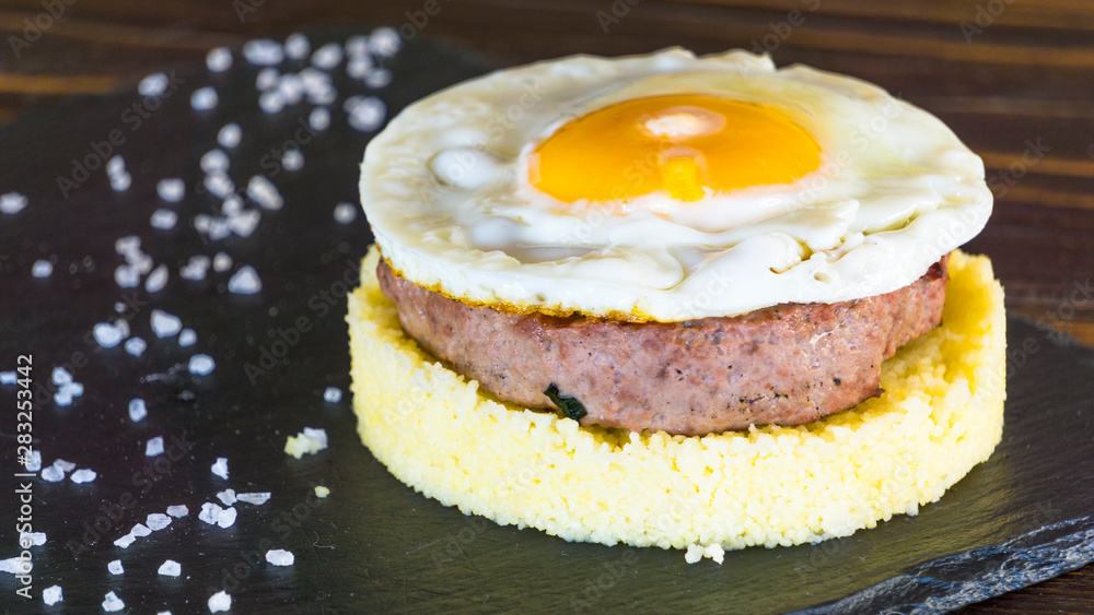 real juicy american beef steak with egg real juicy american beef steak with egg