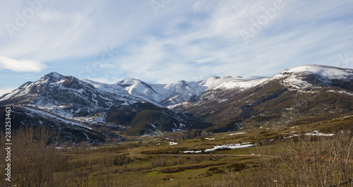 Slopes in Mountainous Winter Landscape 