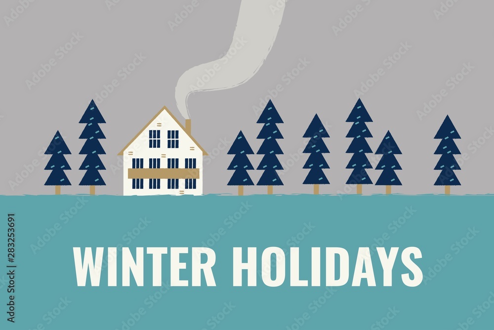 Obraz premium winter poster minimal