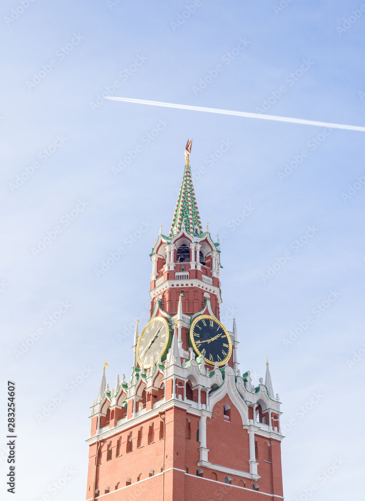 Kremlin's clock at the Red square in Moscow, Russia