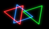 Abstract neon colorful triangle background.
