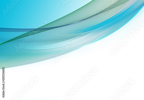 Abstract background waves. White, green and blue abstract background.