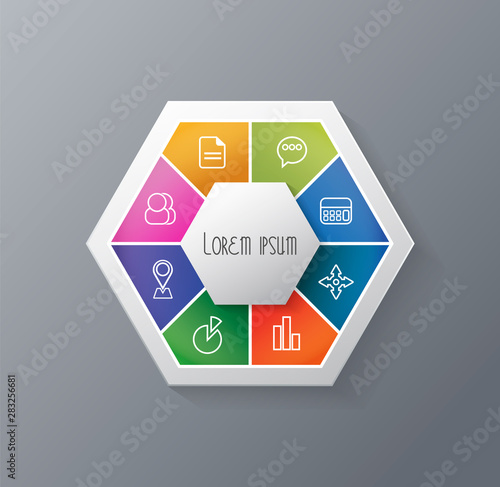 Diseño de Infografia con varios iconos.