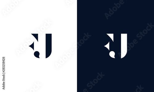 Abstract letter FJ logo. This logo icon incorporate with abstract shape in the creative way. photo