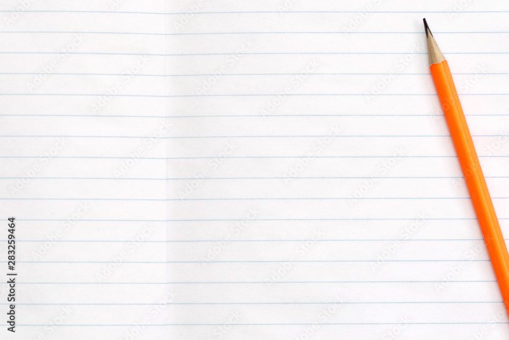 Blank notebook and pencils on white background. School supplies. White sketch book with colourful pencils. Note book and pencil Blank notebook and pencils on white background. School supplies. White sketch book with colourful pencils. Note book and pencil