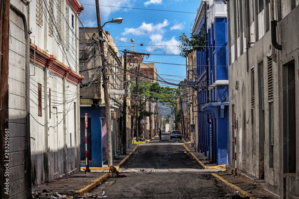Streets of Kingston in Jamaica the caribbean island Stock Photo