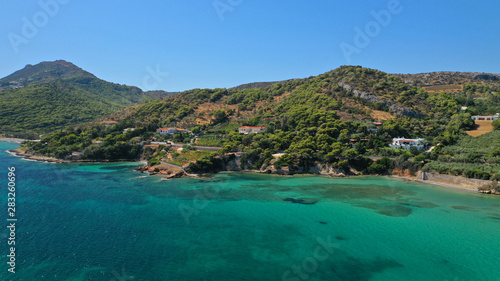 defaAerial drone of famous wetland and turquoise bay of Vravrona, Attica, Greece  © aerial-drone