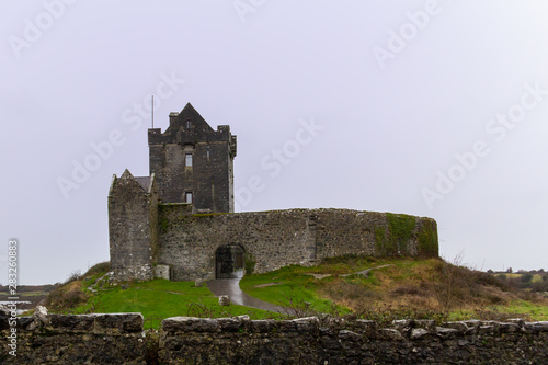 On a small peninsula near Kinvarra, County Galway, Ireland are the ruins of Dunguaire Castle