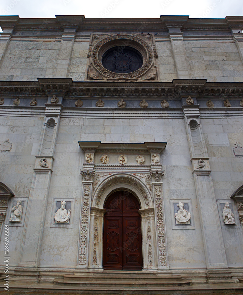 Facade of the Cathedral of San Lorenzo in Lugano, Switzerland