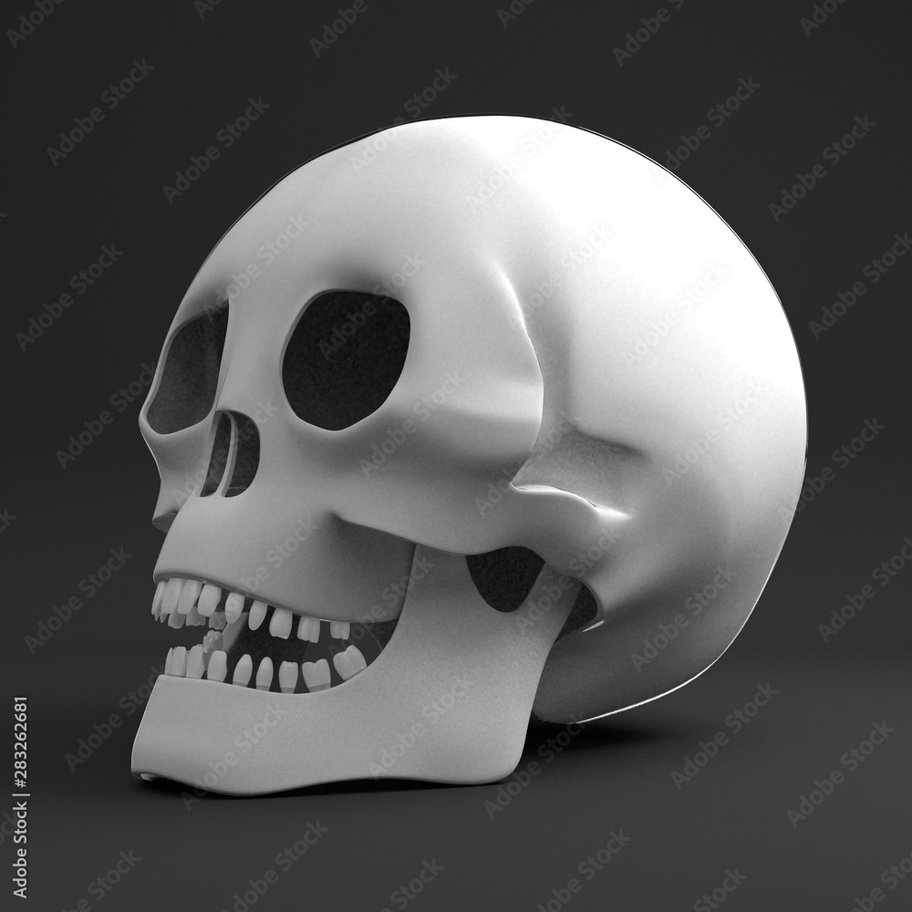 3D human skull on black background 3D human skull on black background