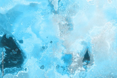 Wallpaper Mural Hand painted blue alcohol ink background. Abstract delicate winter season texture. Contemporary wallpaper.  Torontodigital.ca