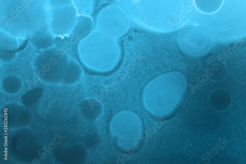 Wallpaper Mural Hand painted blue alcohol ink background. Abstract delicate winter season texture. Contemporary wallpaper.  Torontodigital.ca